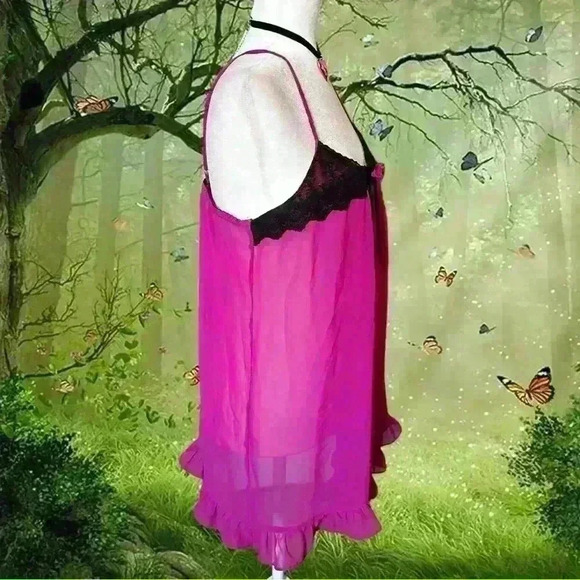 APT 9 Purple Mesh Slip With Black Lace Size L - Picture 6 of 7